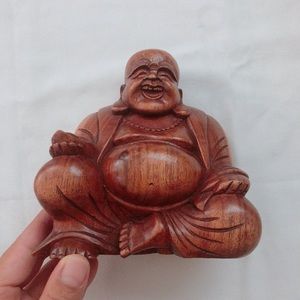 Balinese, wood buddha. Hand carved